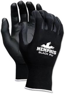 MEMPHIS GLOVE 9669S Black Nylon Black Pu 13Ga (Price is for 12 Pair)