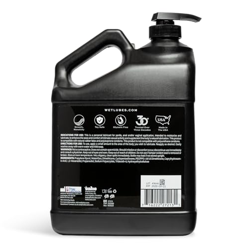 Image of Wet Gold Hybrid Silicone and Water-Based Lubricant | Long-Lasting Performance, Premium Formula | Made Without Glycerin and Parabens | Lube for Men, Women & Couples, 128 fl oz