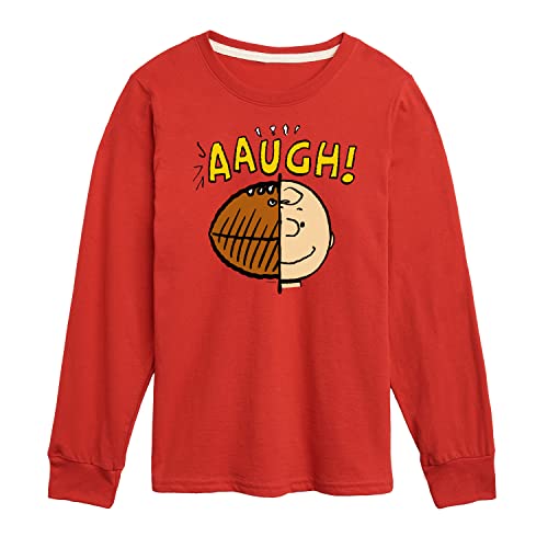 HYBRID APPAREL - Peanuts - Charlie Brown Half Football Head - Toddler and Youth Long Sleeve Graphic T-Shirt