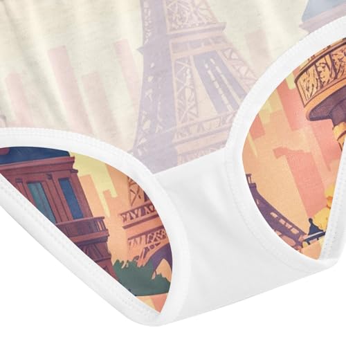 Eiffel Tower Paris City Sunset Little Girl Panties Girls Underwear Toddlers Cotton Animal Undies Kids Briefs 2t 5
