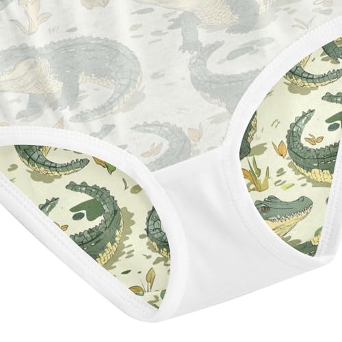 ZZKKO Green Crocodiles Girls Underwear Toddler Panties for Girls Comfort Brief Size 2-8T4