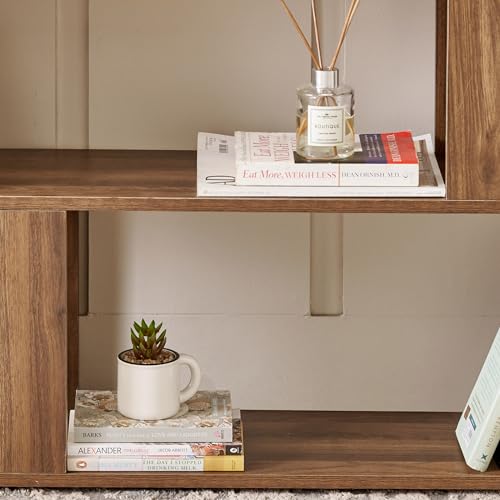 Image of Home Centre | Addison 2-Tier Book Shelf | Engineered Wood | Brown | 1 Year Warranty