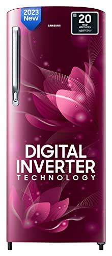 Samsung 183 L 3 Star Digital Inverter Direct Cool Single Door Refrigerator (RR20C1723R8/HL, Saffron Red 2023 Model)