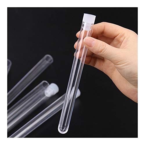 Xianglaa-ギフト用試験管、 キャップオフィスラボ実験用品と10PCS 15x150mm丸底チューブバイアル、ラボクリアプラスチック試験管、 、幅広いアプリケーション