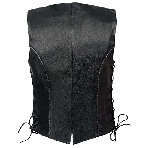 Image of Milwaukee Leather Women's Premium Classic Leather Motorcycle Rider Vest w /Adjustable Side Laces