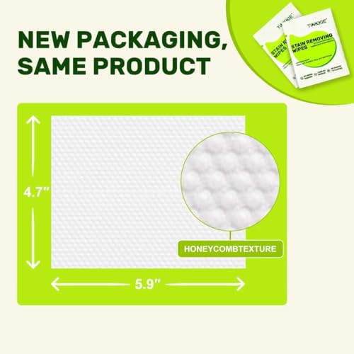 Image of Stain Remover Wipes for Clothes & Fabric, 200 Pack | Instant Clothing Stain Remover, For Shoes, Shirts & Jackets, Individually Wrapped Portable, For Travel & On-the-Go Cleaning