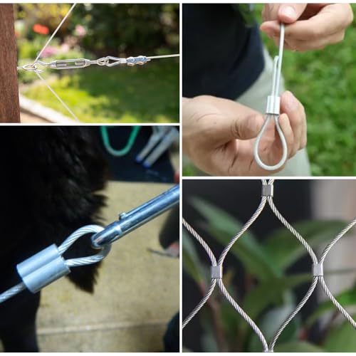 Seilklemme 4mm, 50 Stück Seilklemmen Aus Aluminium, Aeilklemmen, Aluminium Crimpschlaufe Würgeklemmen, Für Expanderseil, Planenseil Und Gummiseil Korrosions Beständige Und Hochwertige Aluminiumklemmen