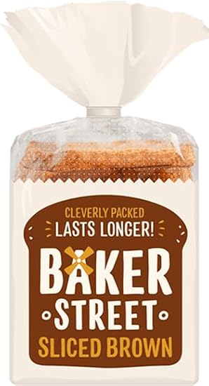 Baker Street Brown Sliced loaf | Wholesome and Delicious Wholemeal Bread | Healthy and Nutritious | Long Life Freshness | Simple & Tasty (2 Pack)