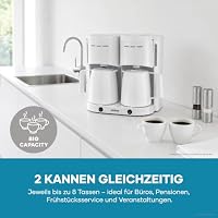 Severin Duo Filterkaffeemaschine mit Thermokanne, Kaffeemaschine für bis zu 16 Tassen, ansprechende Filtermaschine mit 2 Isolierkannen, weiß, 2 Liter, 2.000 W, KA 9314 – Ansicht 5