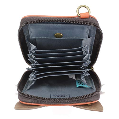 Image of CHALA RFID Cute-C Credit Card Holder Wallet Wristlet - Women Faux Leather Cute-C with Strap