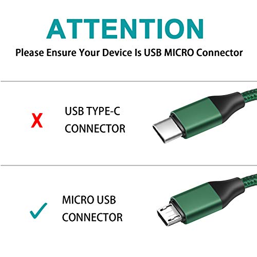 Tpltech Ps4 Controller Charging Cable, ［2Pack-15Ft］Micro Usb 2.0 Nylon Braided Fast Charger Cord, High Speed Data Sync Charge Cable For Playstation 4, Xbox One S/X Controller, Android Phone, Green #TOP1
