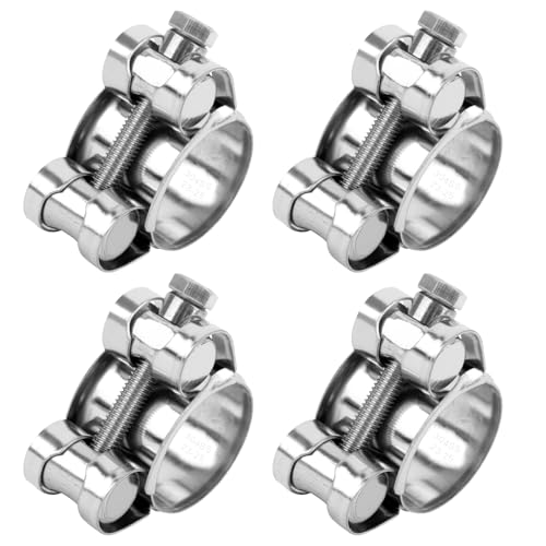 Abrazadera de Tubo de Escape de Moto 4Pcs Abrazaderas Turbo para Conexión de Escape Ingeniería Vehículos Barcos (23-25mm)