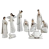 Lighthouse Christian Products A Savior is Born 9 Piece 7.25 Inch Resin Scriptured Christmas Nativity...