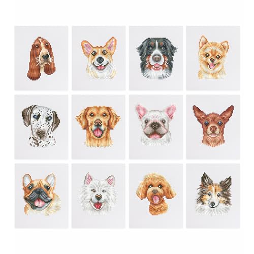 MAMACHU 12 Pcs Mini Diamond Art Kits, 5D DIY Diamond Painting Kits Corgi Golden Retriever French Bulldog Poodle Chihuahua - Image 3