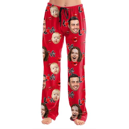 Personalized Pajama Pants for Men Women Flannel Pajamas with Pets Face Plaid Pj Bottoms Custom Pajamas with Photo3