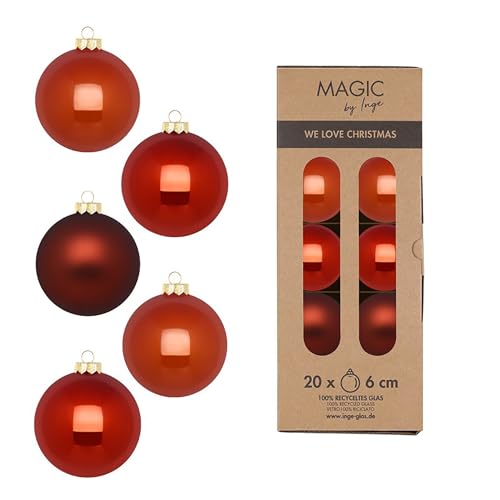 Weihnachtskugeln Glas 6cm 20 Stück - matt & glänzend -...