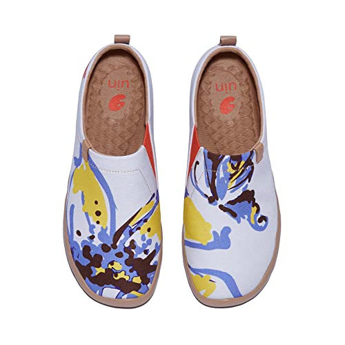 Image of UIN Women's Slip On Shoes Colorful Comfortable Lightweight Art Travel Sneakers Casual Floral Stylish Everyday Loafers
