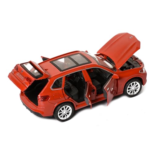 Image of Braintastic Model Diecast Car Toy Vehicle Pull Back Friction with Openable Doors Light & Music Toys for Kids Age 3+ Years (AK Metal Series BMW Red)