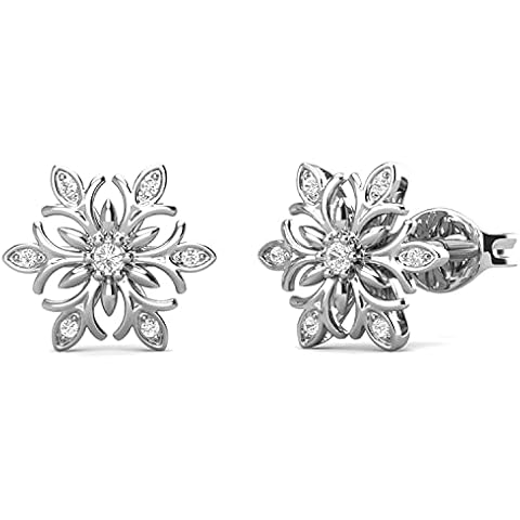 Stud Earrings 18K White Gold Plated 925 Sterling Sliver with Swarovski Element Crystal Sparkling Jewellery Box for Women Men Wife Mother Daughter Hypoallergenic Round Cut earrings (UK-DES0698) Cover