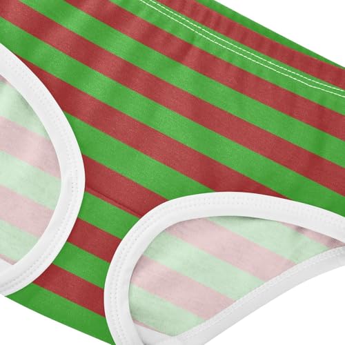 Red Green Stripe Toddler Girls's Underwear 2T4