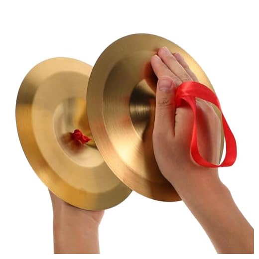 ERINGOGO Platillos de Dedo de Aleación Ajuste Universal Instrumento Musical Gong Gongs Pandereta Platillos Mano para Niños Y Niñas Adultos Habilidades Rítmicas