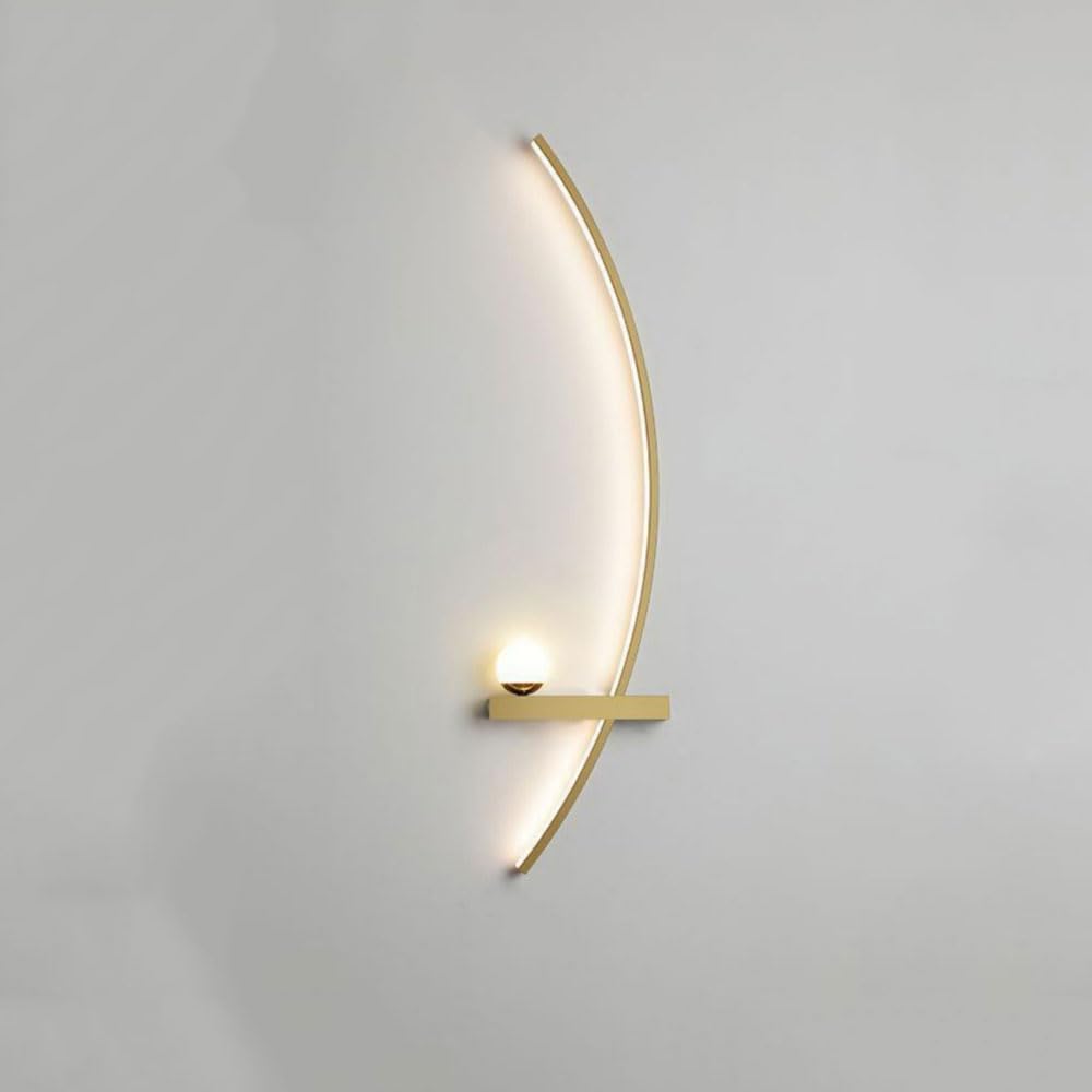 SXSCARKX Mid Century Bedroom Wall Light With Curved Design Nordic Sconces For Dining Room 12W LED Strip Farmhouse Mounted Lamp Bedside Milky Globe Fixture Master