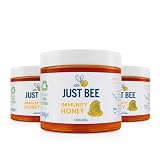 Just Bee Immunity Honey (3x260g) | Raw & Unpasteurised Vitamin Rich British Honey with Vitamin D, C, B6, B12 & Echinacea | Natural Honey for Daily Immune Support