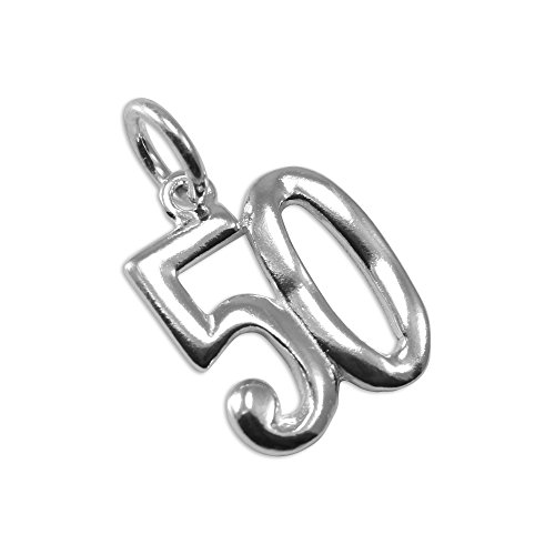 Image of Sterling Silver 50th Birthday Number Charm