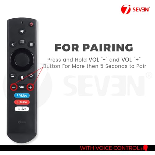 Image of 7SEVEN Compatible with Thomson Tv Remote Original Suitable for Smart Android 4K LED FHD QLED Television - Pairing Must Bluetooth Remote with Voice Command