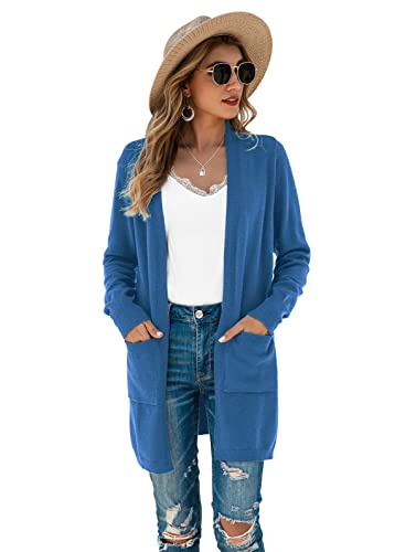 Image of TASAMO Cardigan Sweaters for Women Long Sleeve Open Front Casual Knit Fall Coat Oversized Soft Outwear with Pockets
