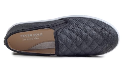 Image of FEVERSOLE Women's Casual Slip On Sneaker Comfort Quilted Loafer Flats