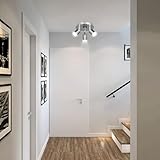 URAQT GU10 Spotlight Ceiling Lamp, 3 Silver Kitchen Spot Lights for Ceiling, LED Rotatable GU10 Industrial Corridor Ceiling Light Accessories, Spotlight Bar Indoor Dimmable (Bulb Not Included) - Image 6