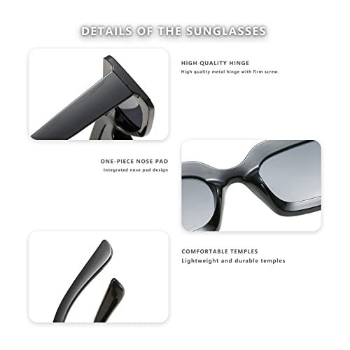 LASPOR Vintage 90s Rectangle Sunglasses Trendy Nude Square Sunglasses for Women Men4