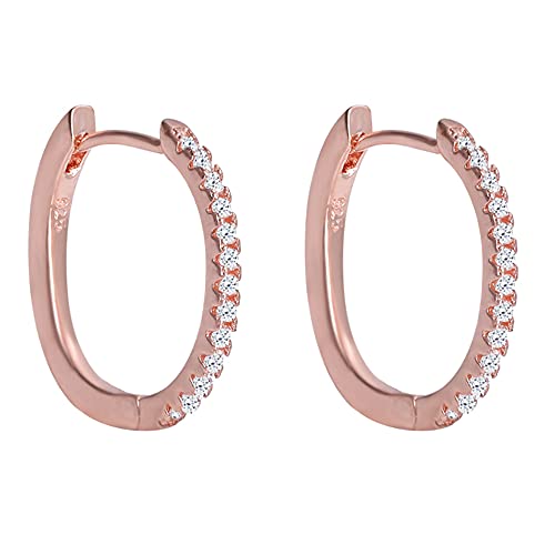 Image of GIVA 925 Silver Rose Gold Shining Hoop Earrings | Gifts for Girlfriend, Gifts for Women and Girls | With Certificate of Authenticity and 925 Stamp | 6 Month Warranty*