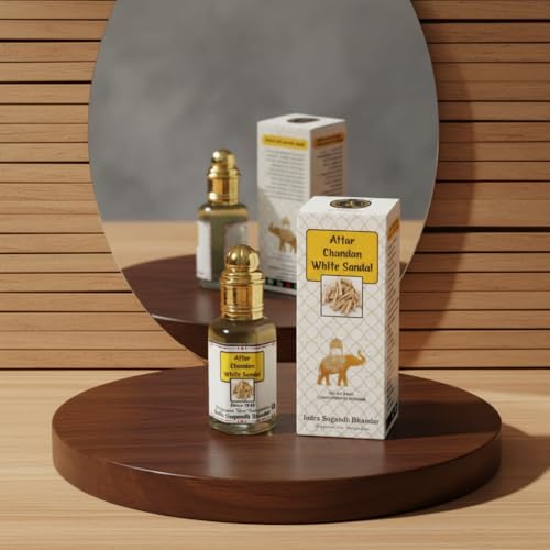 INDRA SUGANDH BHANDAR Liquid Attar For Men|Women White Sandal|Chandan 12Ml Natural Sandalwood Ittar Long Lasting Fragrance Rollon Pack