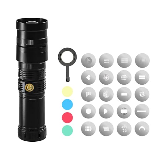 Image of Digitek DS-40 WTP Pro 40W Portable Torch Projector Snoot Light with Professional Imaging Lens, Push-Pull Focus Zoom Beam, 20 GOBO Effects, 4 Color Gels,Soft Focus Lighting for Photography & Reels