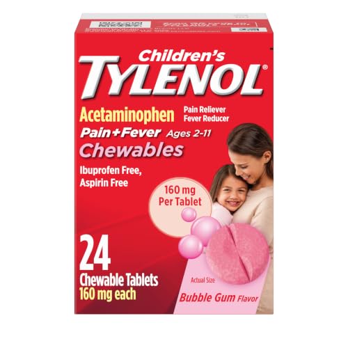 Children's Tylenol Chewables, Acetaminophen 160 mg, Bubble Gum, 24 ct - image 1