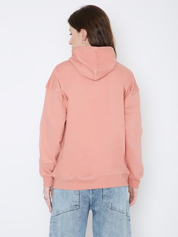 Image of BE SAVAGE Women's Solid Full Sleeves Cotton Hoodie