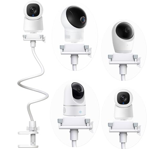 Image of Derebir Flexible Baby Monitor Stand Mount Holder Compatible with eufy Security E30 / E220 / C220 / E21/ E110 / C2110 / T8417/ T8354/ T8300 Cameras Adjustable Baby Cameras Stand Clip Clamp Mount