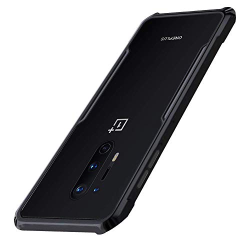 Image of A rtistque Clear Back Cover Case for OnePlus 8 Pro Hybrid Transparent Shockproof Armor - Black