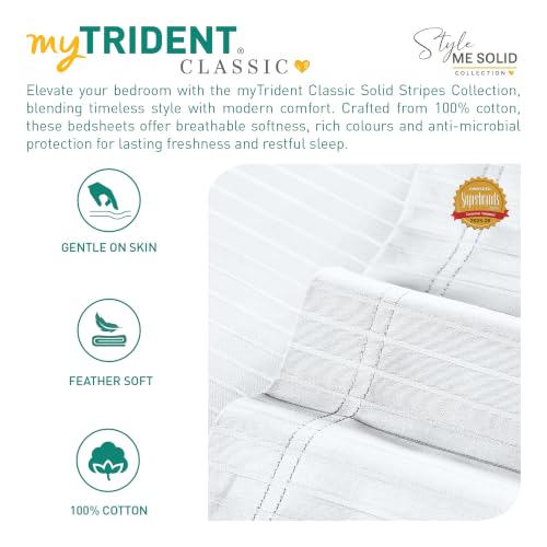 Image of myTrident Bedsheet for Double Bed King Size | 108 inch x 108 inch | White