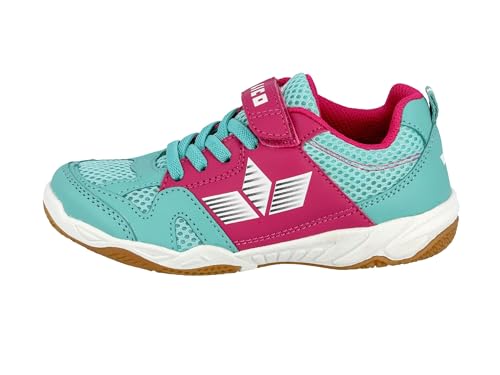 Lico Unisex Kinder Sport Vs Hallenturnschuhe, Türkis Pink Weiß, 31 EU – Ansicht 2