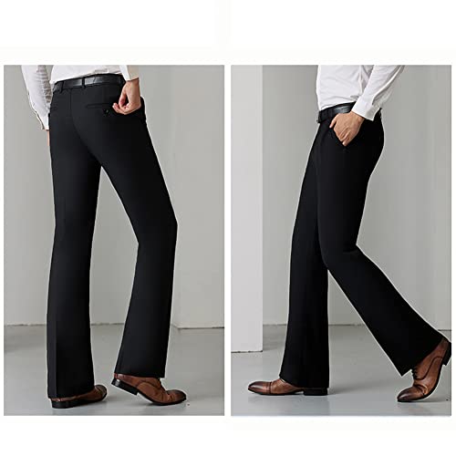 HAORUN Men Bell Bottom Flared Pants Slim Fit Retro 60s 70s Formal Dress Bootcut Trousers3