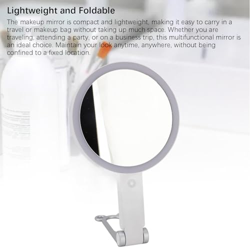 Espejo de maquillaje con aumento 5X con luz LED miniatura 5