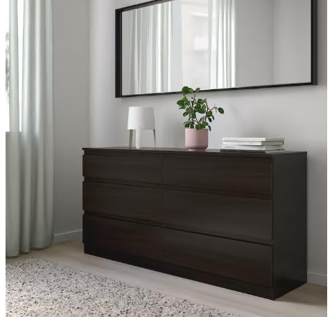 Image of Kullen Chest of 6 Drawers (Black-Brown)