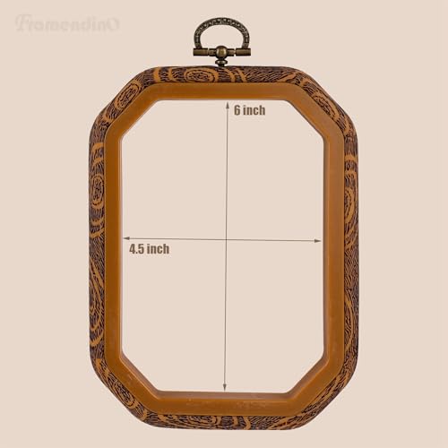 Image of Framendino, 3 Pack Imitation Wood Embroidery Hoop Hoops Display Frame Cross Stitch Ring for Art Craft Sewing
