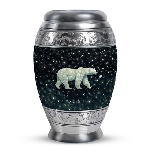 Image of Polar Bear Memorial Urns for Adult Male & Female - Decorative Urns for Male & Female - Decorative Urn for Mom & Dad - Mini Urns for Human Ashes - Decorative Urns - 3 Inch Pack of 1