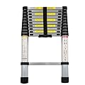 Telescoping Ladder,12.5FT Aluminum Extension Ladder with Non-Slip Feet Collapsible Portable Lightweight Ladder,Multi-Purpose Design for Home and Outdoor Work?330 LBS Capacity
