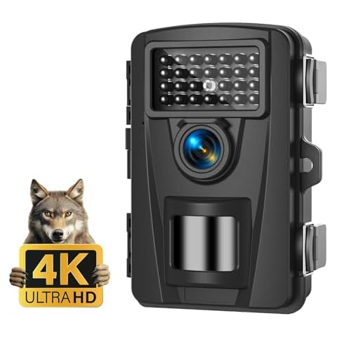 Trail Camera, 4K 48MP Game Cameras with Night Vision, No Glow 940nm IR LEDs, Trail Cam with 0.1s Trigger Motion Activated 120° Wide Angle, 82FT Trigger Distance, Hunting Camera for Wildlife Monitoring Cover