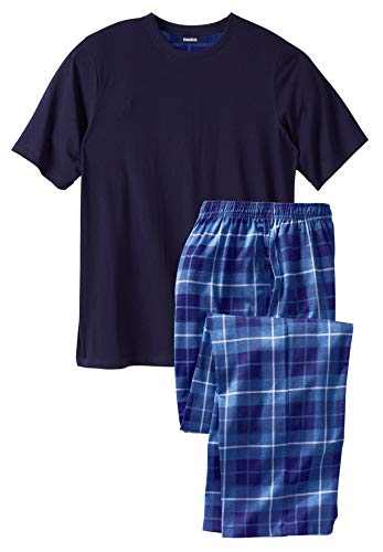KingSize Men's Big & Tall Jersey Knit Plaid Pajama Set - Big -...